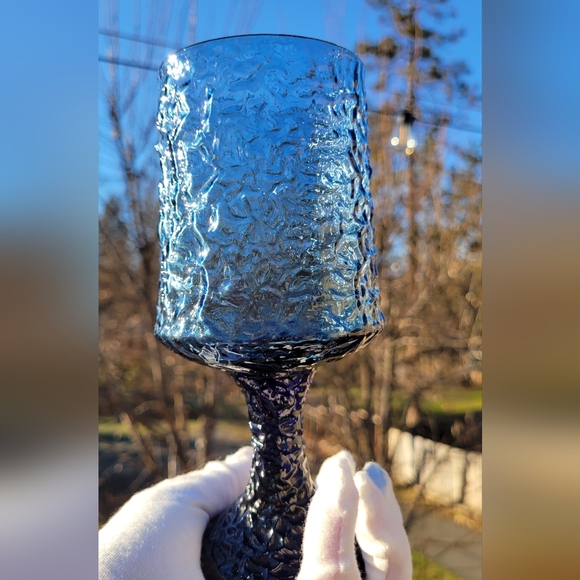 LENOX Impromptu Dark Blue Water Goblets Hand Blown Crystal Stemware Set of 3 USA - Picture 16 of 16